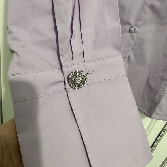 Talbots button down purple shirt size 16 XL Rhinestone Buttons New - Picture 2 of 9